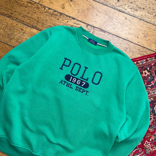 Vintage Ralph Lauren Green Embroidered Sweatshirt - M