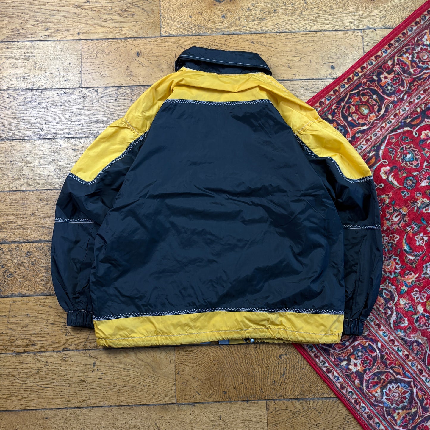 Vintage Extreme Limit Contrast Stitch Black Yellow Harrington Jacket - L
