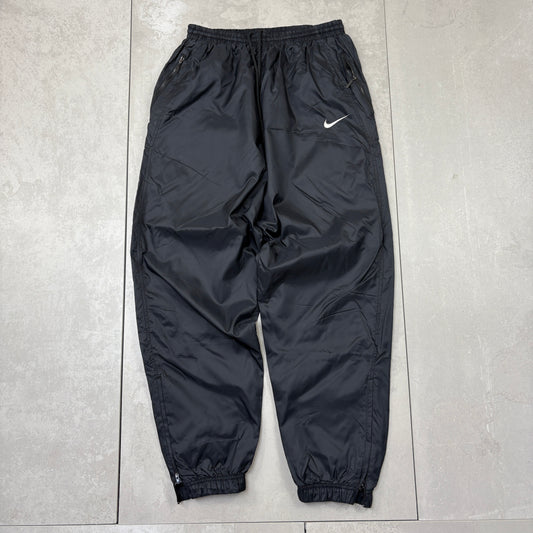 Vintage Nike Black Baggy Tracksuit Sweatpants Track Pants Bottoms - S