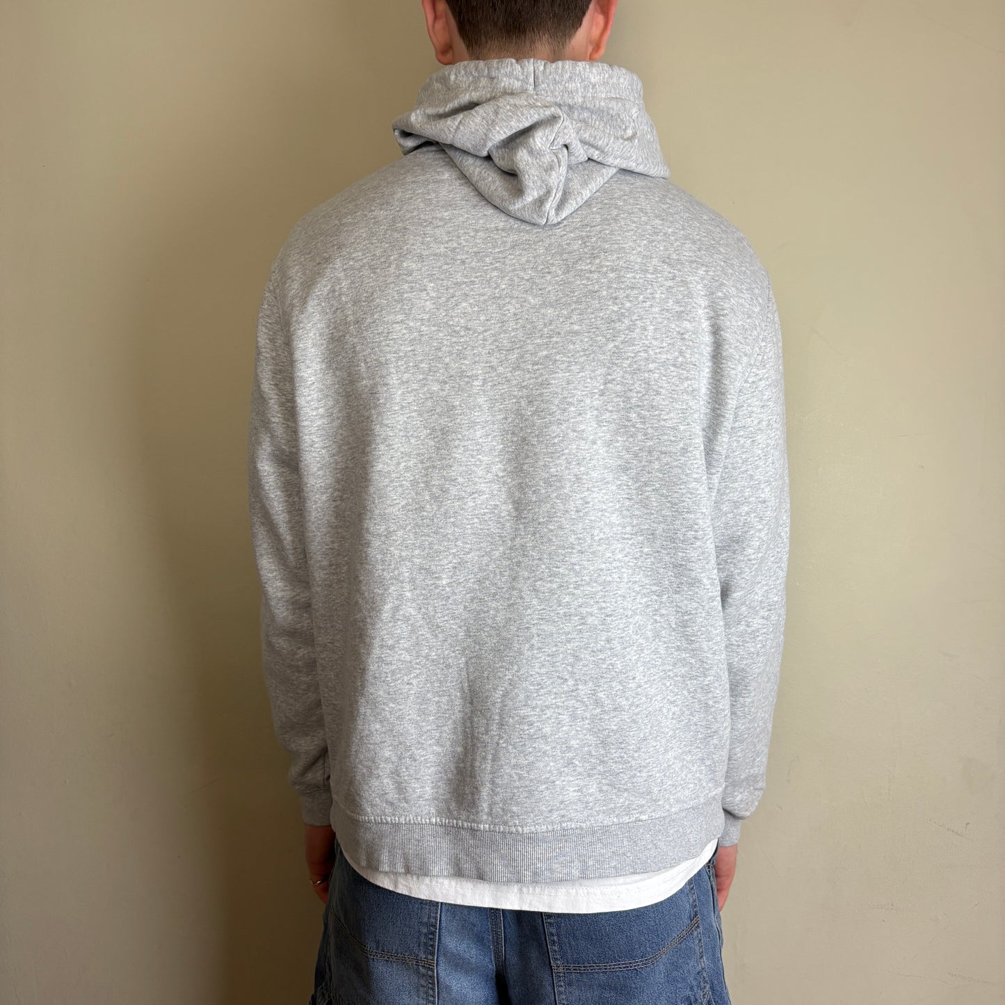 Vintage Gap Grey Spellout Embroidered Hoodie Sweatshirt - L