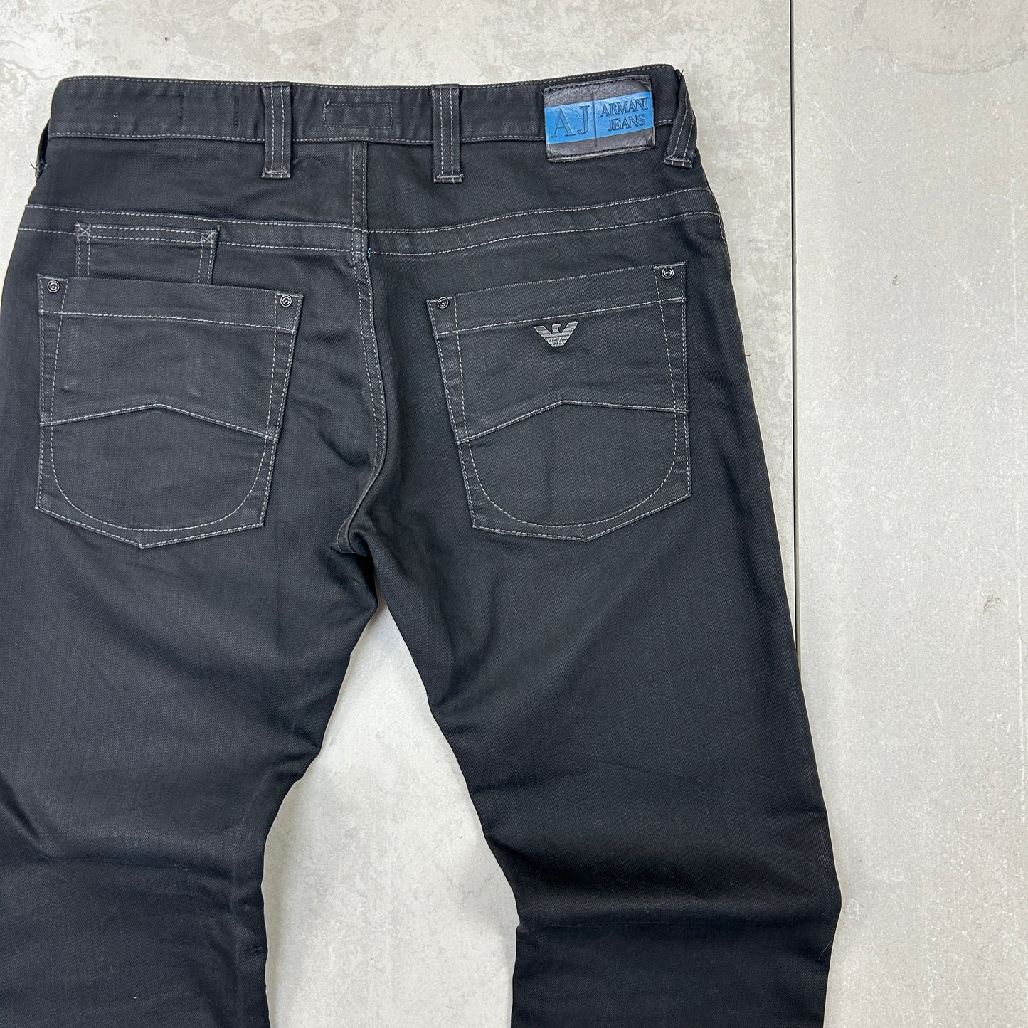 Vintage Armani Black Straight Jeans - 33