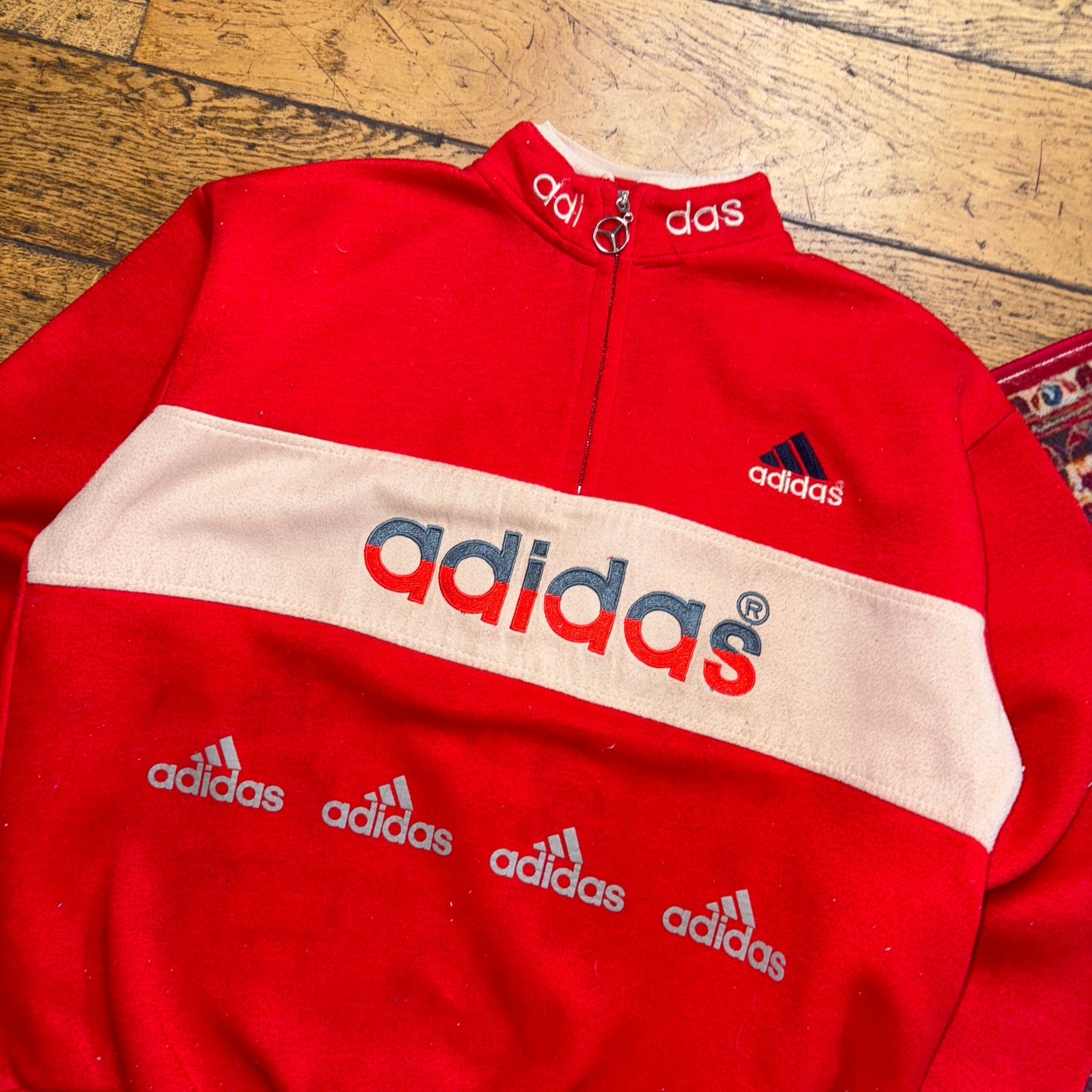 Vintage 90s Adidas Red Sweatshirt - M