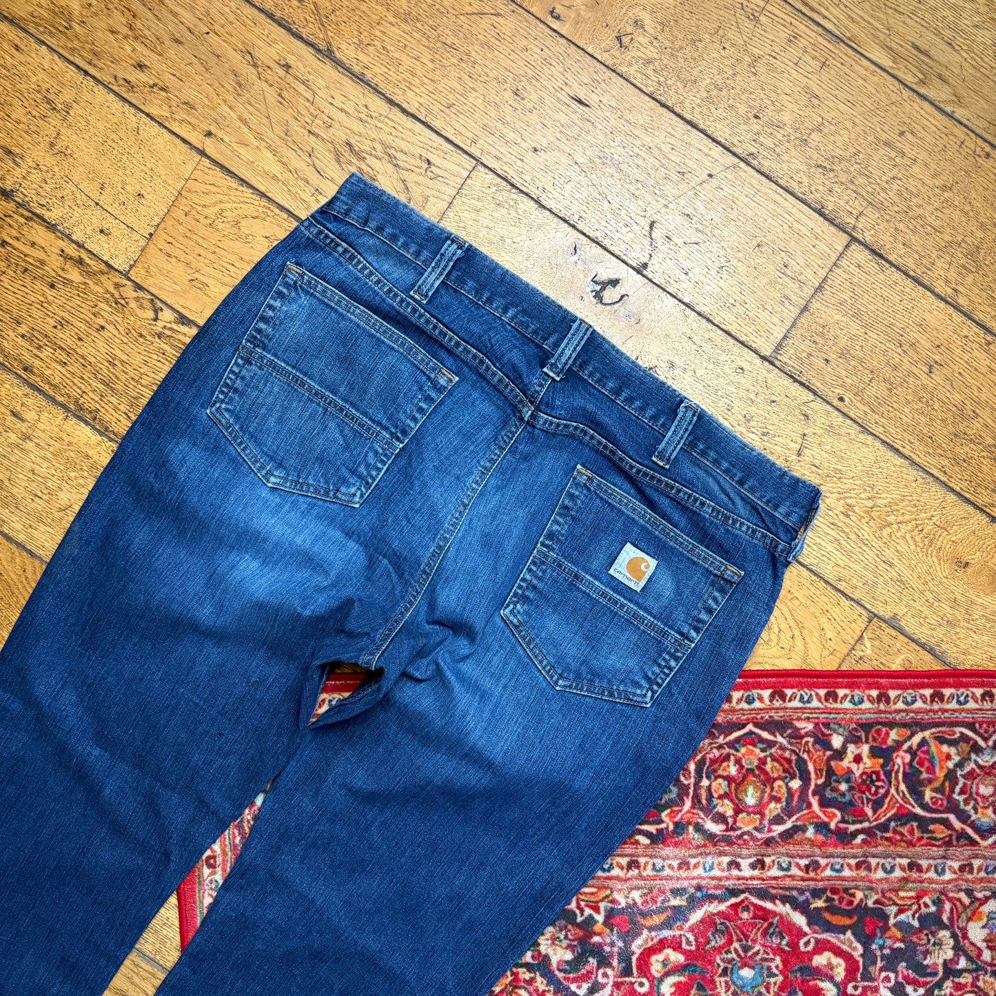 Vintage Carhartt Workwear Carpenter Straight Blue Jeans - 40R