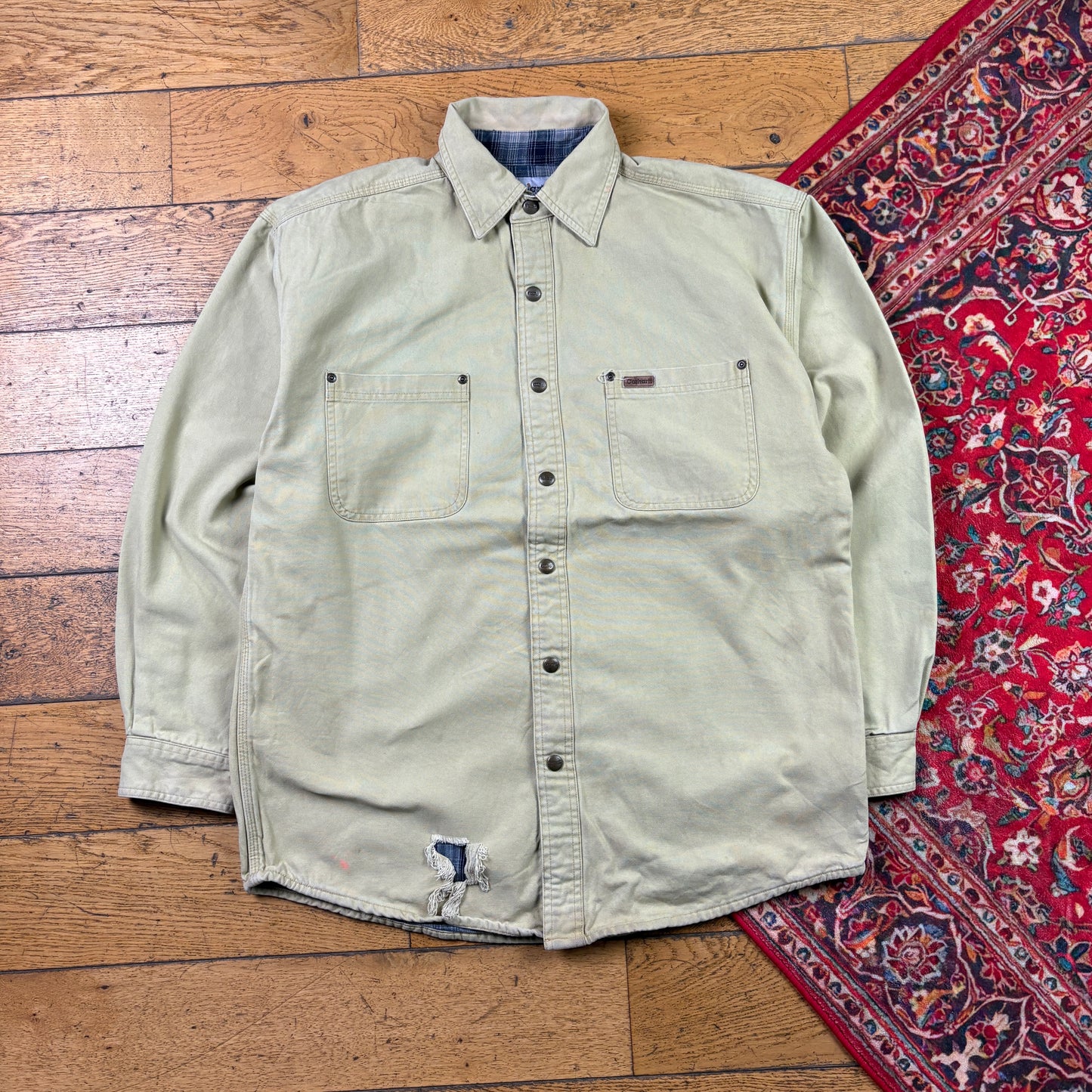 Vintage Carhartt Cream Chore Workwear Jacket - M