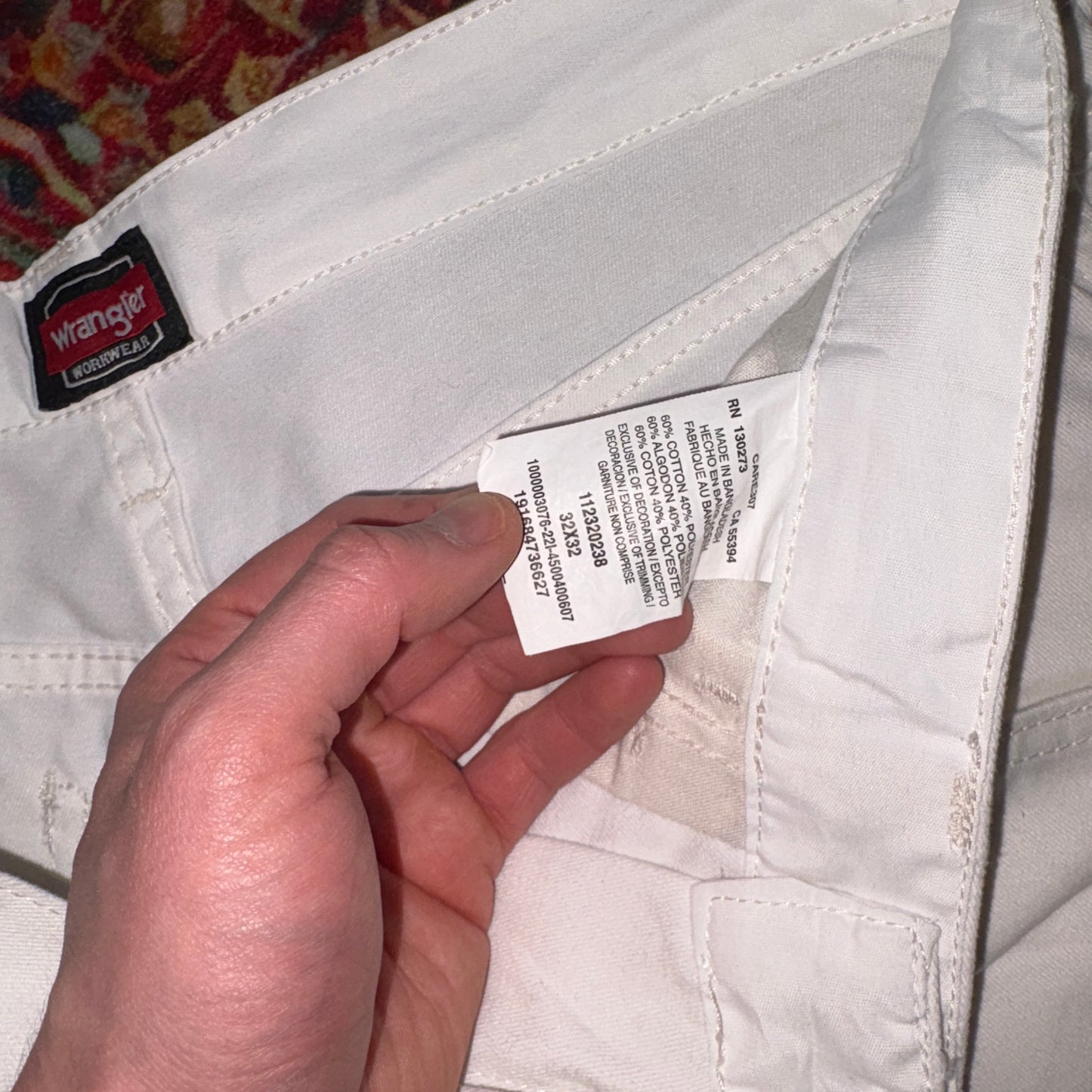Vintage Wrangler White Carpenter Workwear Baggy Trousers - 33S