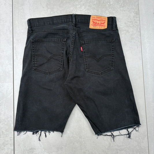 Vintage Levis 514 Black Denim Shorts - 34