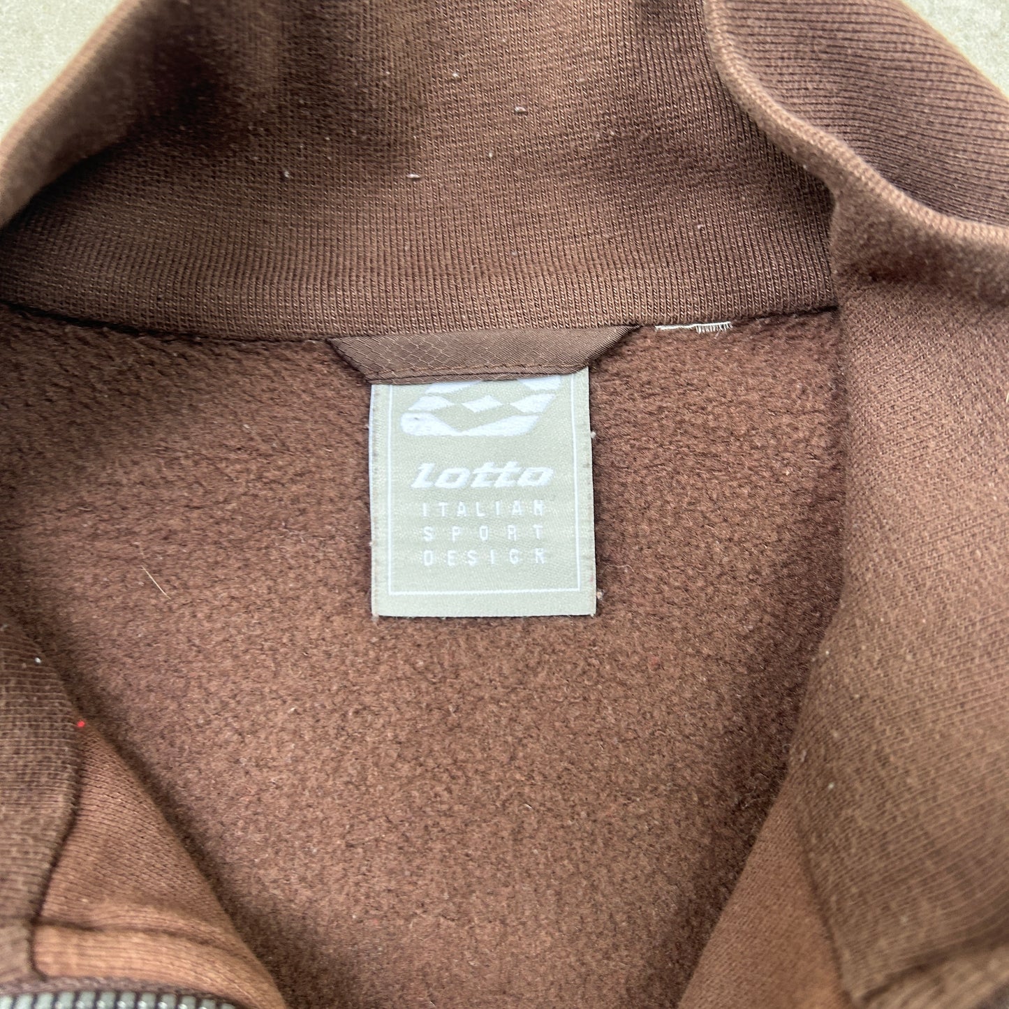 Vintage Lotto Brown Zip Embroidered Sweatshirt - L