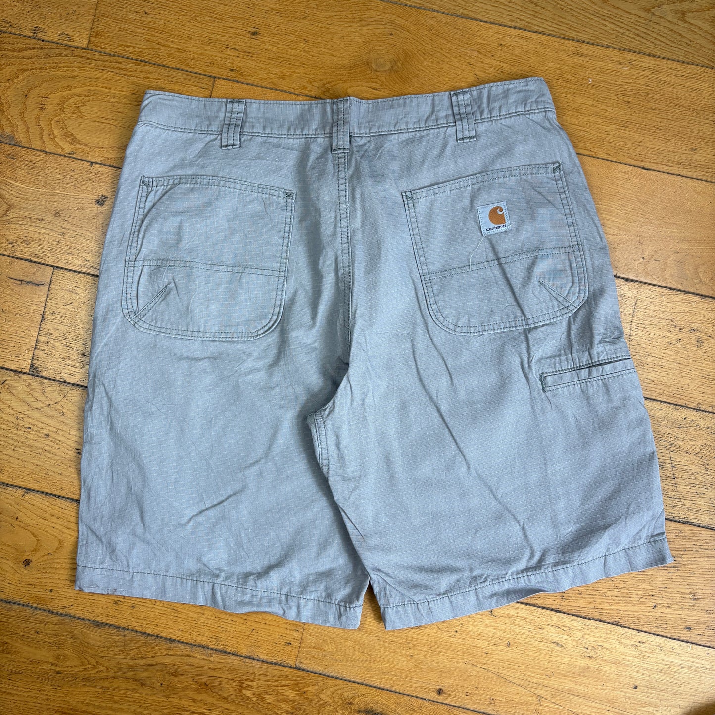 Vintage Carhartt Workwear Light Grey Baggy Carpenter Shorts - 38