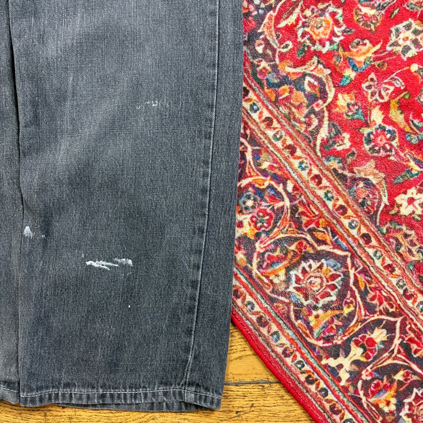 Vintage Avirex Grey Embroidered Y2K Hip Hop Baggy Jeans - 34