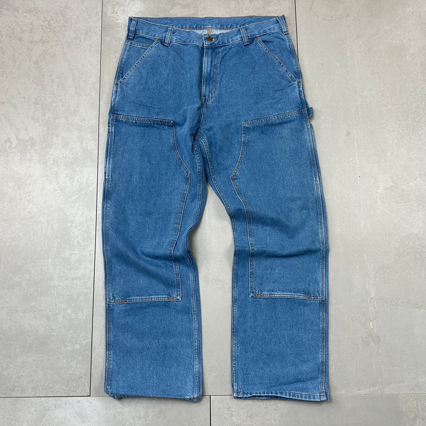 New Carhartt Double Knee Carpenter Blue Jeans - 36