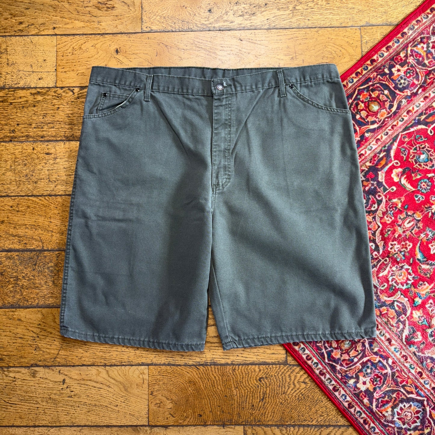 Vintage Dickies Workwear Carpenter Khaki Baggy Shorts - 42