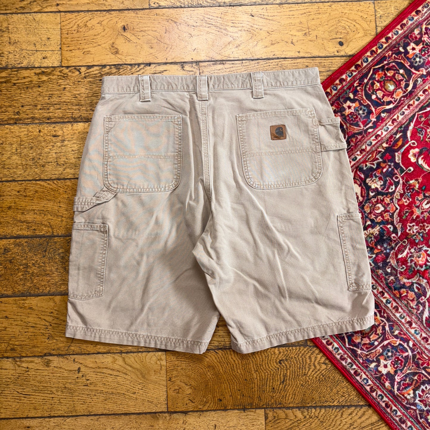 Vintage Carhartt Workwear Light Brown Baggy Carpenter Shorts - 38