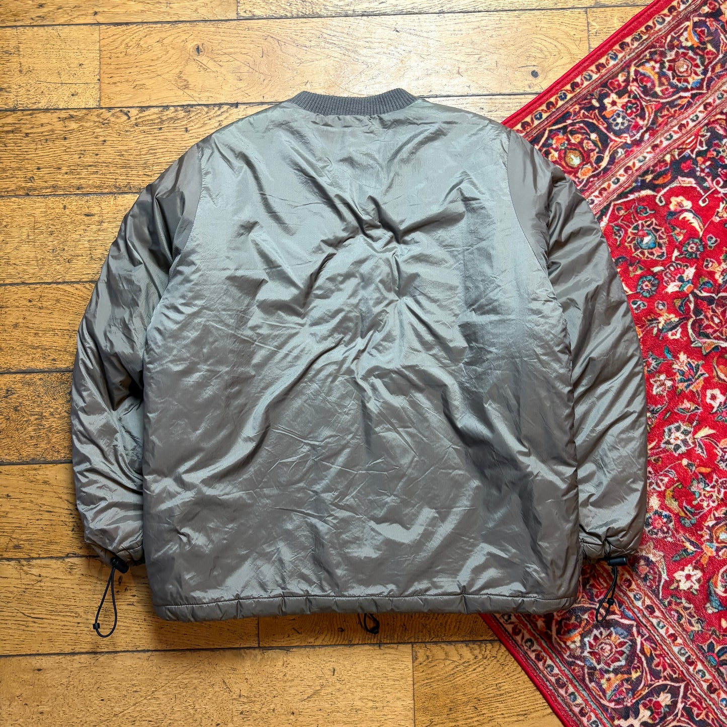 Vintage Energie Embroidered Khaki Puffer Jacket Pullover - M