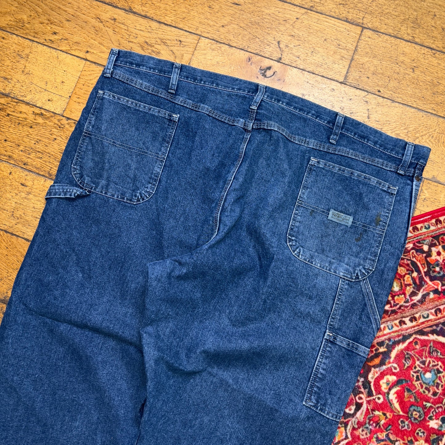 Vintage Wrangler Blue Carpenter Workwear Baggy Jeans - 50S