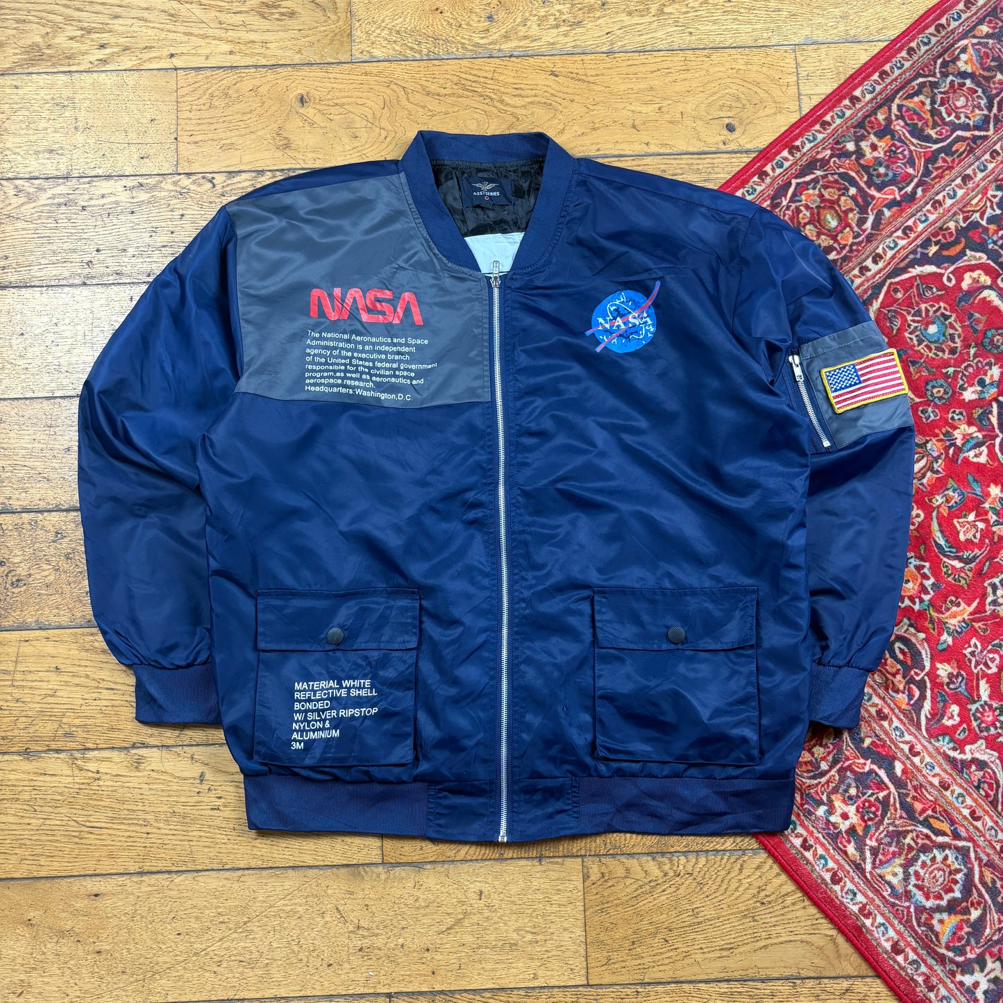 Vintage NASA Navy MA-1 Bomber Jacket - XL