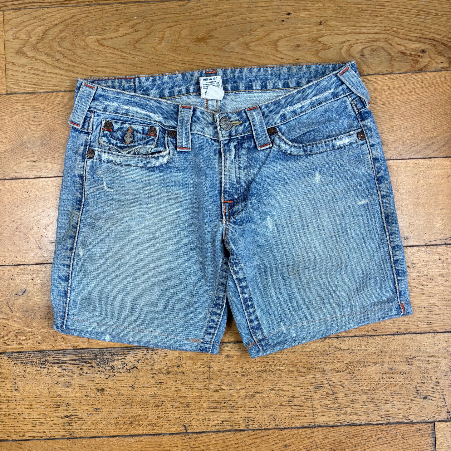 Vintage True Religion Blue Embroidered Y2K Shorts Jorts - 32