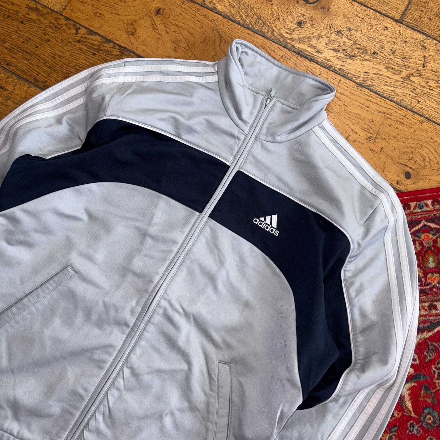 Vintage 00s Adidas Grey Tracksuit Track Jacket - M