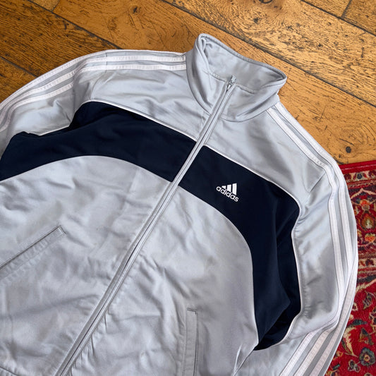 Vintage 00s Adidas Grey Tracksuit Track Jacket - M