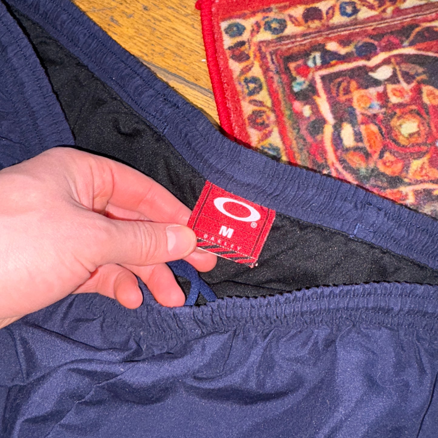 Vintage Oakley Navy Blue Swimming Surfwear Board Trunks Baggy Shorts Jorts - M