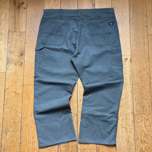 Vintage Dickies Workwear Carpenter Green Khaki Baggy Trousers - 40