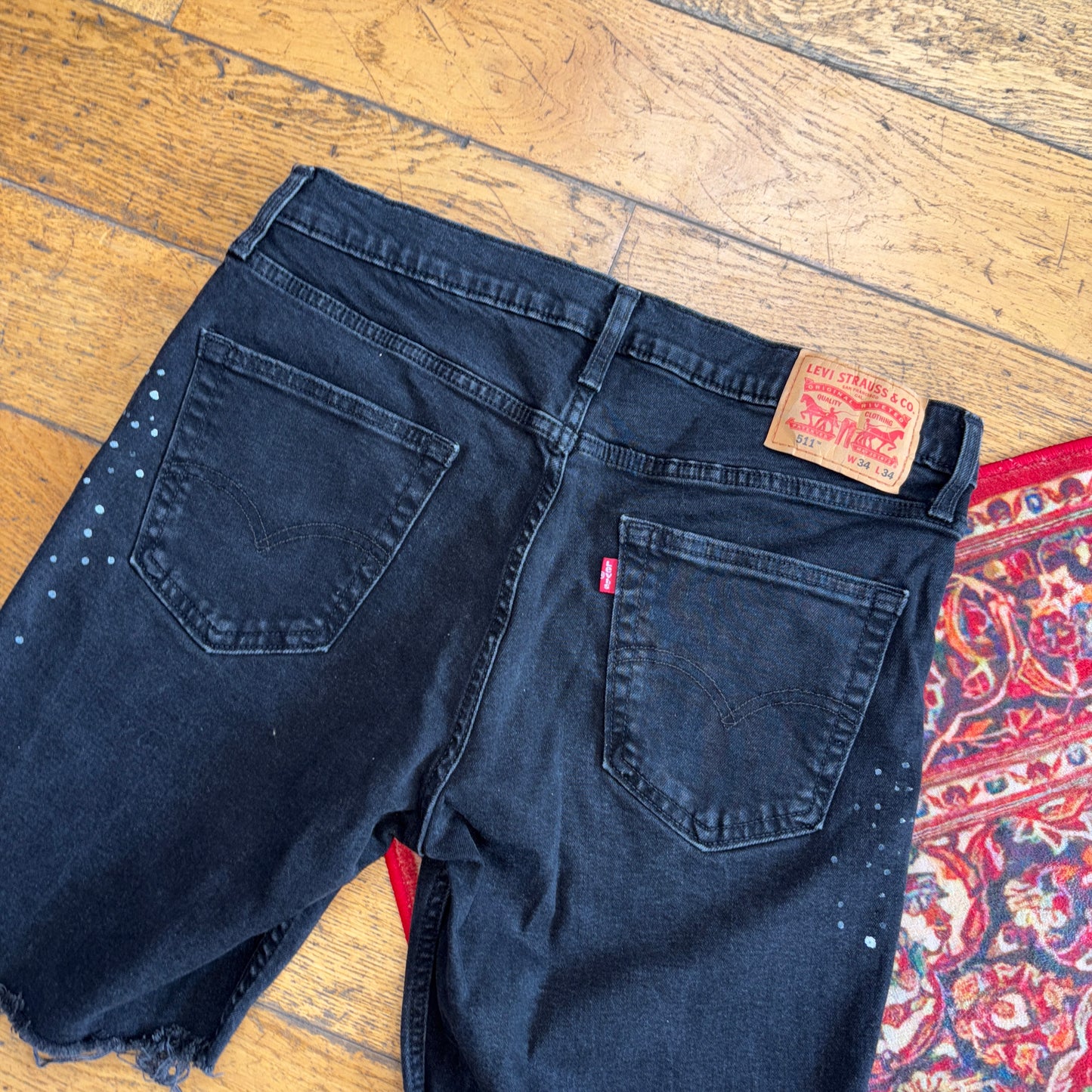 Vintage Levis 511 Black Denim Shorts - 34