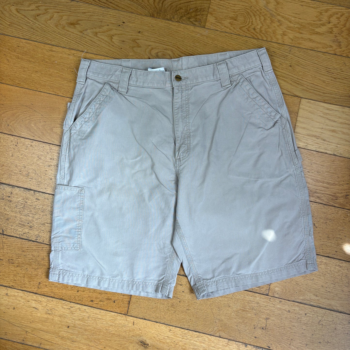 Vintage Carhartt Cream Workwear Baggy Carpenter Shorts - 38
