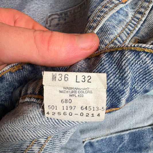 Vintage Levis 560 Baggy Tapered Orange Tab Blue Denim Jeans - 36R