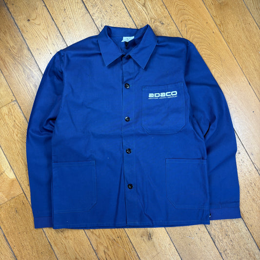 Vintage French Chore Workwear Jacket Blue Overcoat - S