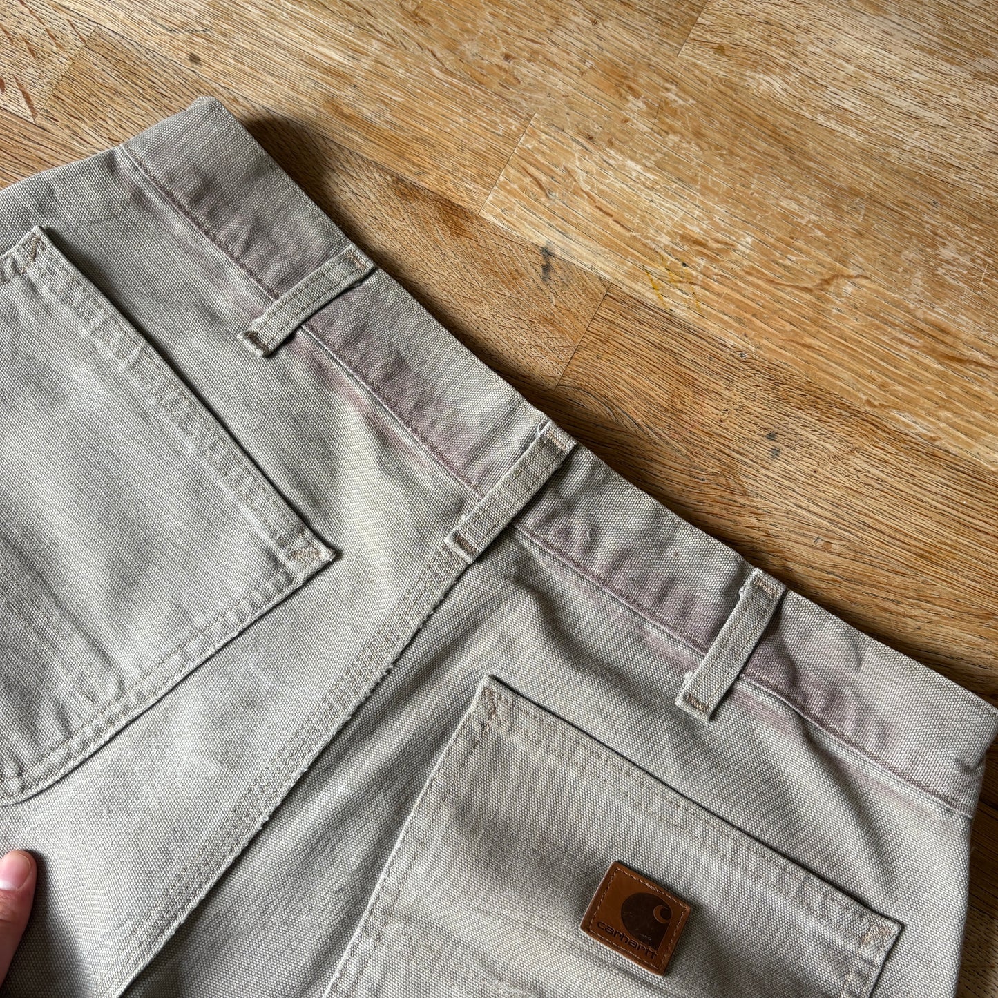 Vintage Carhartt Cream Brown Workwear Carpenter Baggy Trousers - 32S