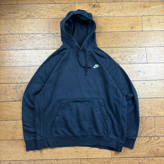 Vintage Nike Black Embroidered Hoodie Sweatshirt - XL