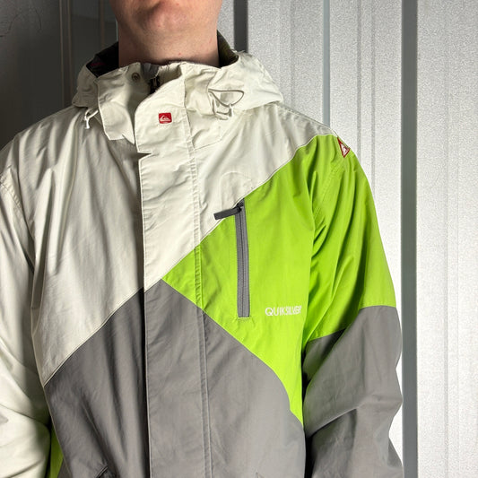 Vintage Quiksilver Grey Green Ski Snow Surfwear Jacket Coat - M