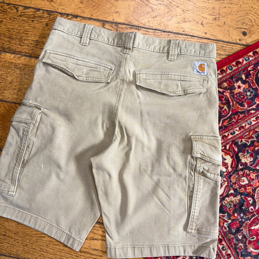 Vintage Carhartt Cream Workwear Baggy Carpenter Shorts - 34