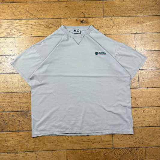 Vintage Russell Athletic Brown Embroidered T-Shirt - XL