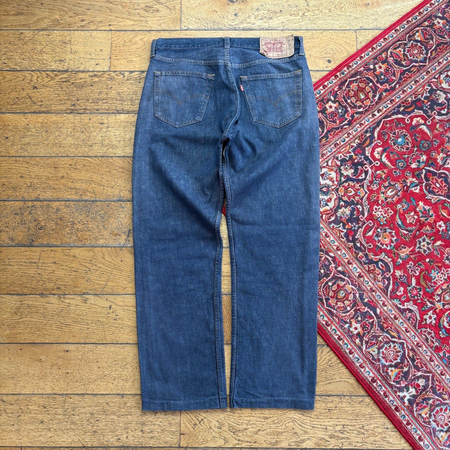 Vintage Levis 501 Straight Grey Blue Denim Jeans - 34S