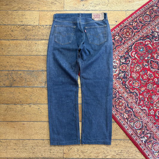 Vintage Levis 501 Straight Grey Blue Denim Jeans - 34S