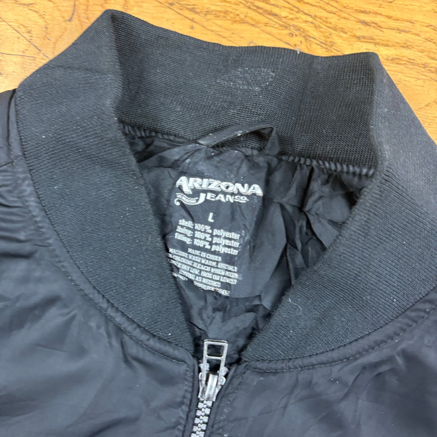 Vintage Black MA-1 Bomber Jacket - L