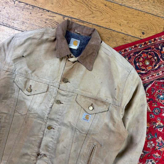 Vintage Carhartt Brown Western Trucker Workwear Jacket - M