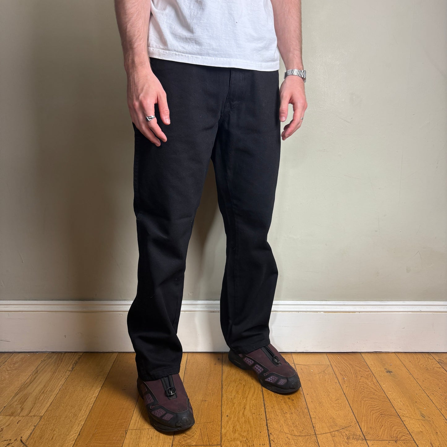 Vintage Dickies Workwear Black Carpenter Baggy Trousers - 36R