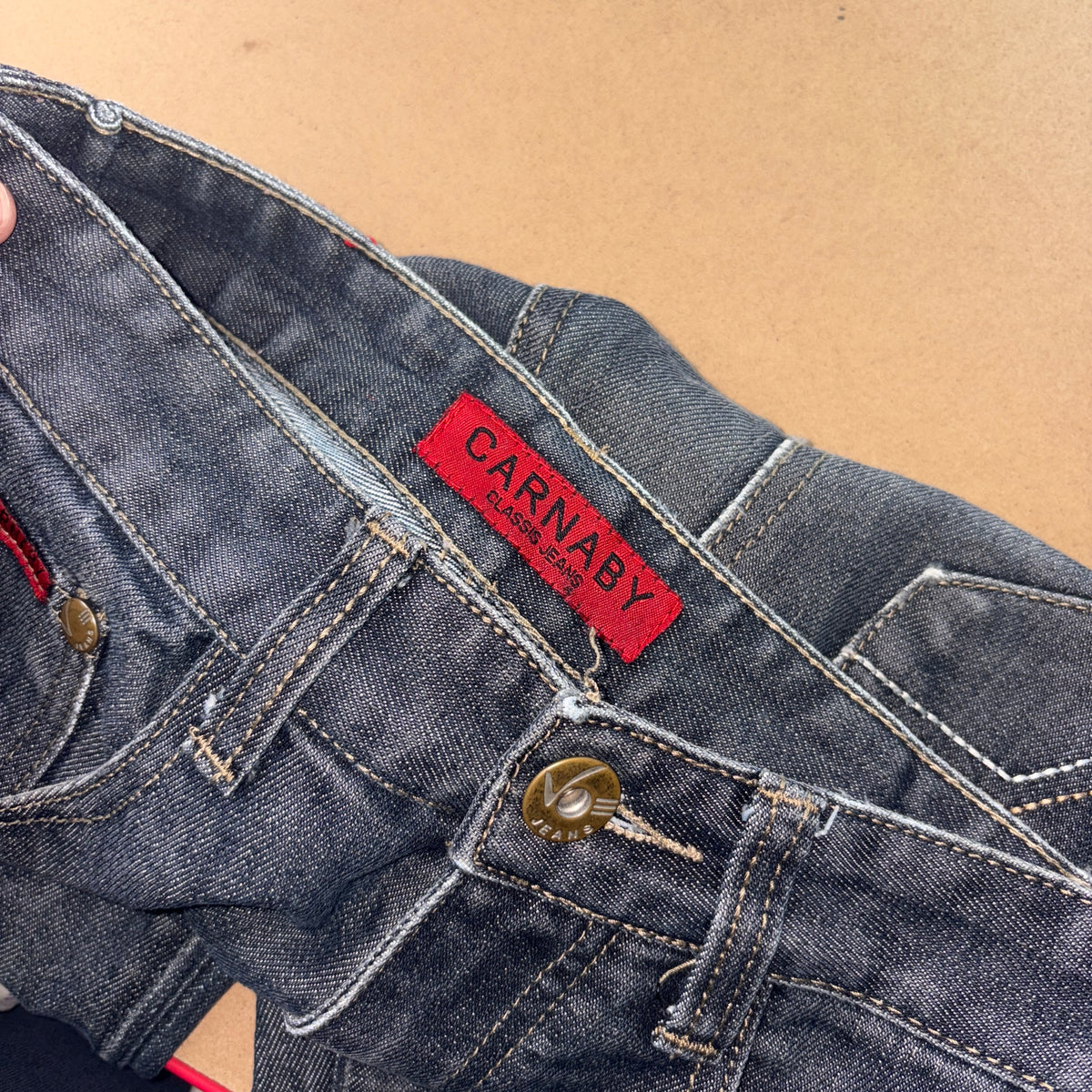 Embroidered Blue Capri Japanese Denim Hip Hop Y2K Jeans - 28