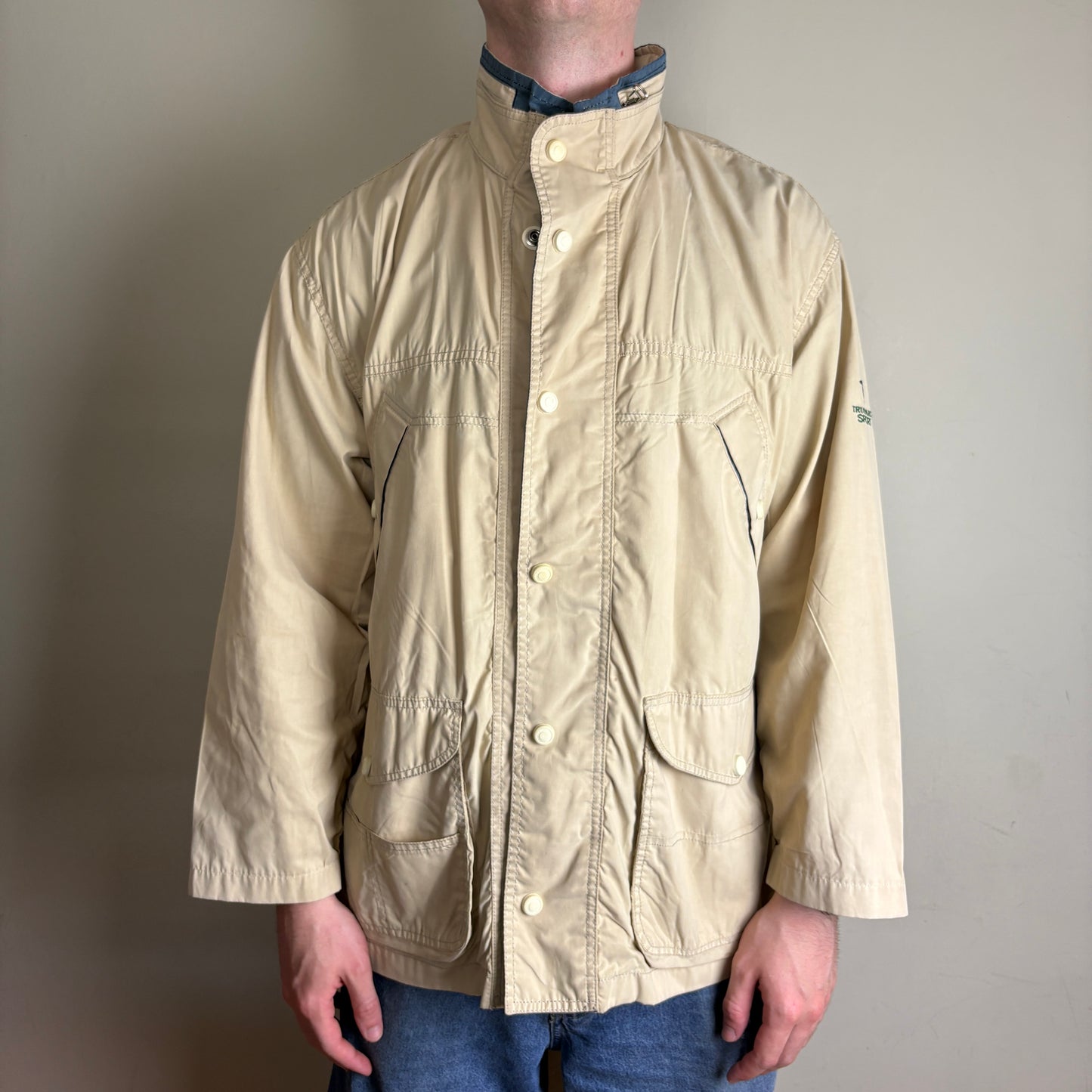 Vintage Trussardi Cream Workwear Chore Utility Jacket - XL