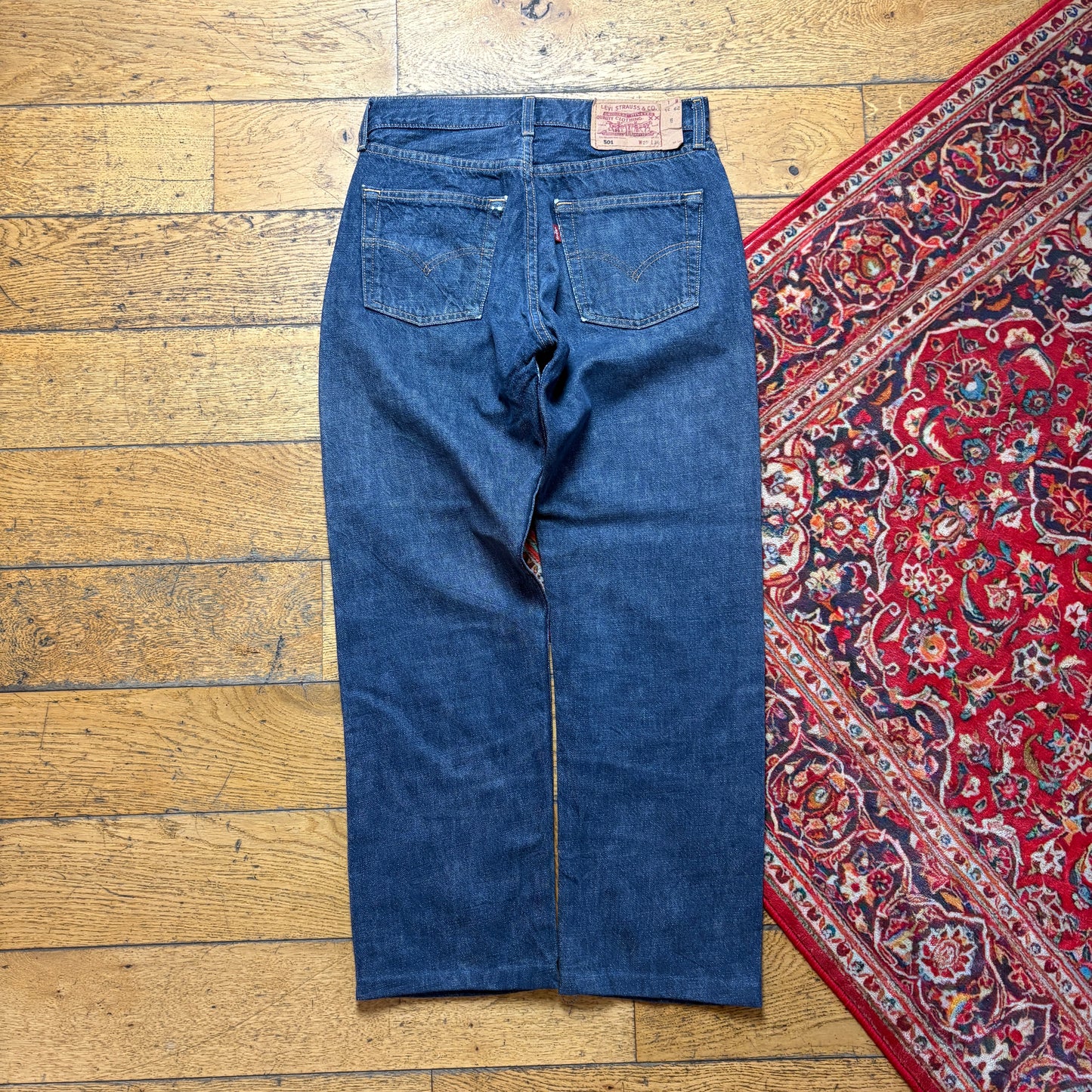 Vintage Levis 501 Straight Navy Denim Jeans - 29S