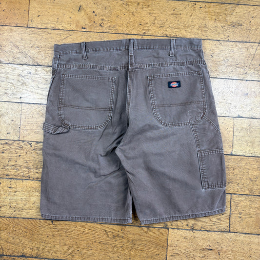 Vintage Dickies Workwear Carpenter Brown Baggy Shorts - 38