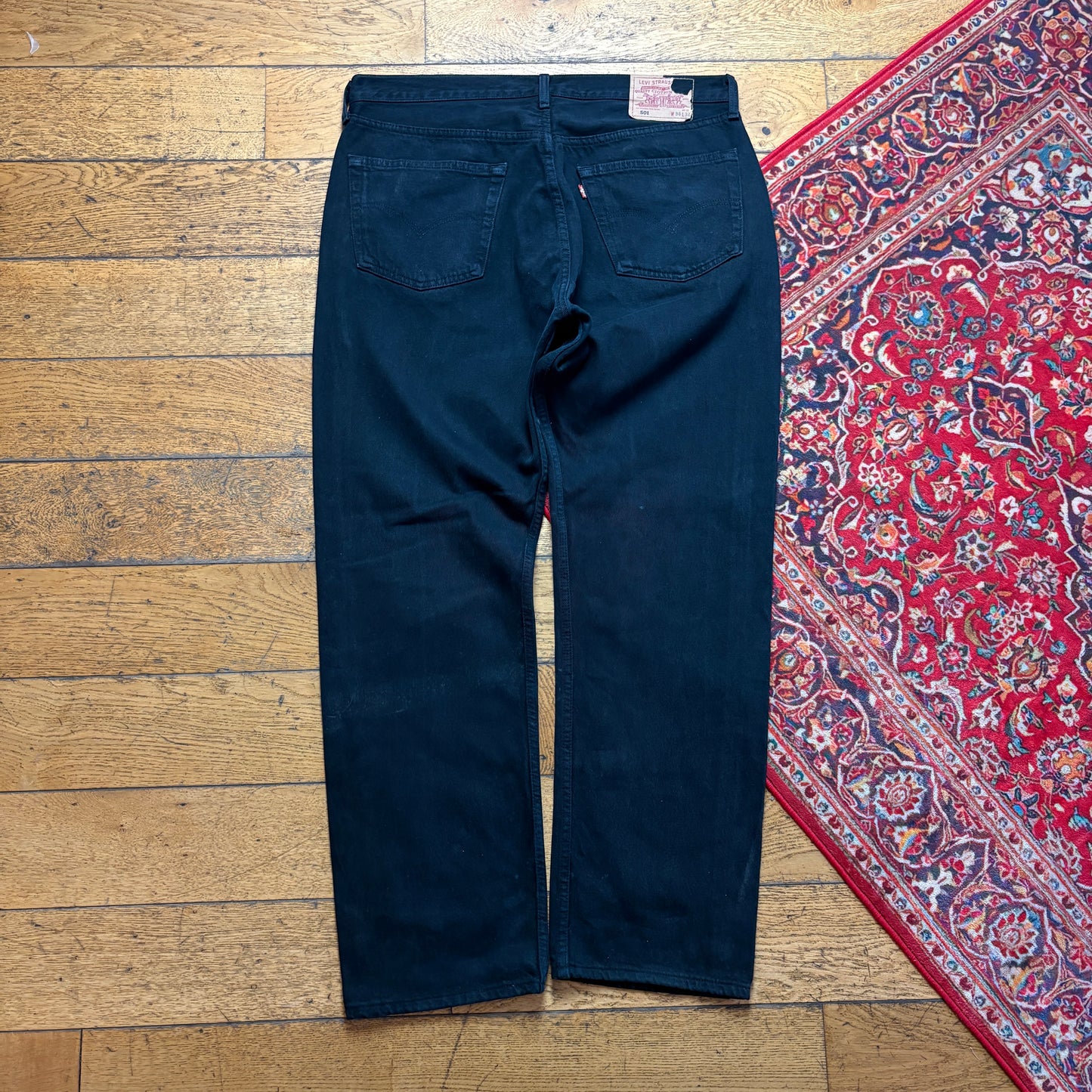 Vintage Levis 501 Straight Black Denim Jeans - 38R