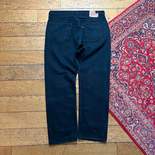 Vintage Levis 501 Straight Black Denim Jeans - 38R