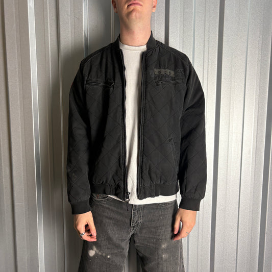 Vintage Quiksilver Black Quilted Bomber Surfwear Y2K Jacket - M