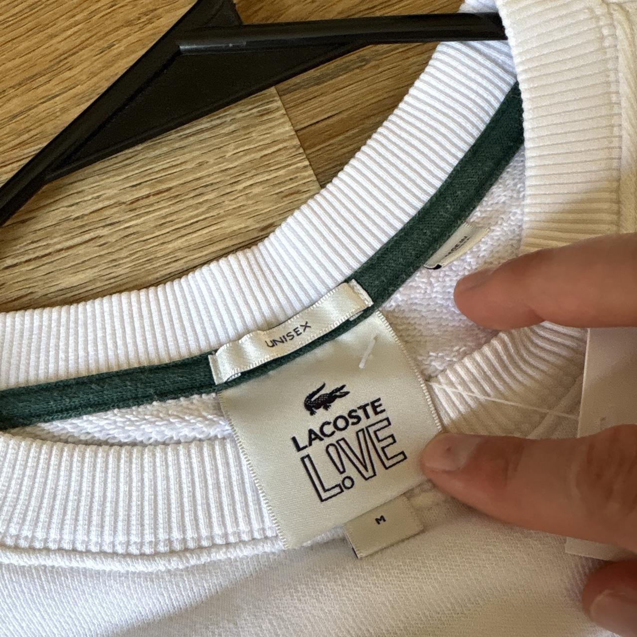Vintage Lacoste White Tennis Wimbledon Embroidered Sweatshirt - M