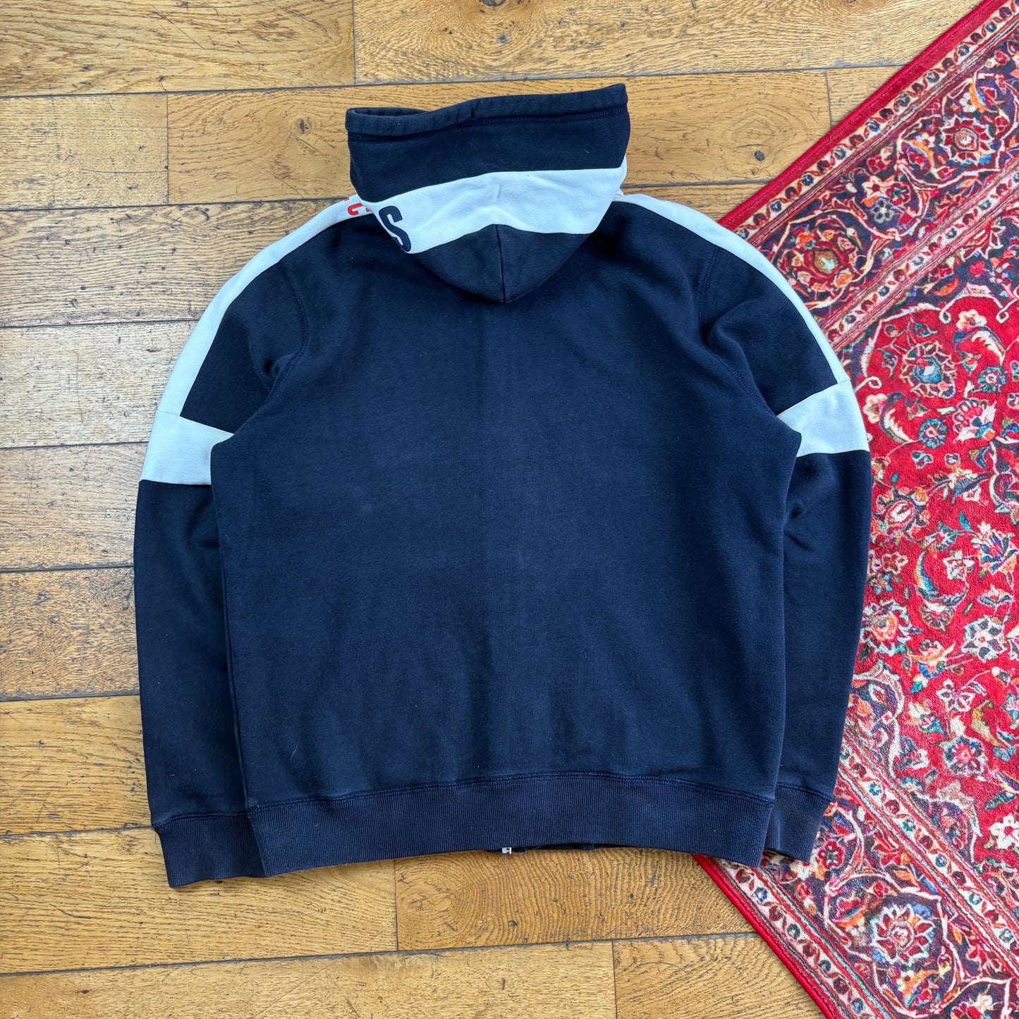 Vintage Schott Navy Hoodie Sweatshirt - L