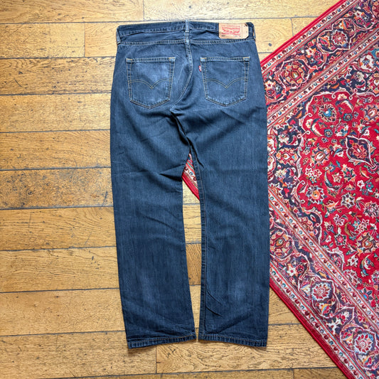 Vintage Levis 501 Straight Navy Grey Denim Jeans - 36S