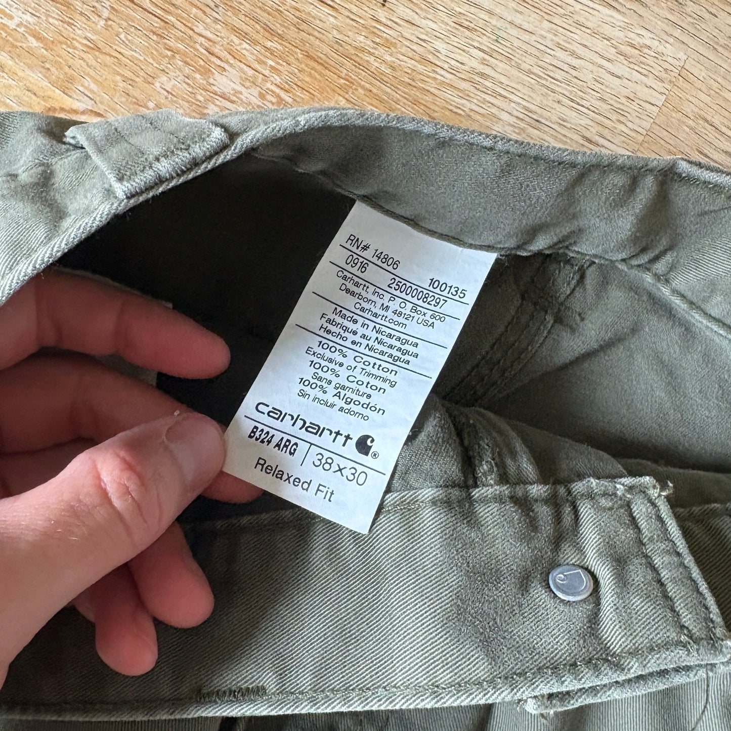 Vintage Carhartt Green Workwear Carpenter Baggy Trousers - 38S