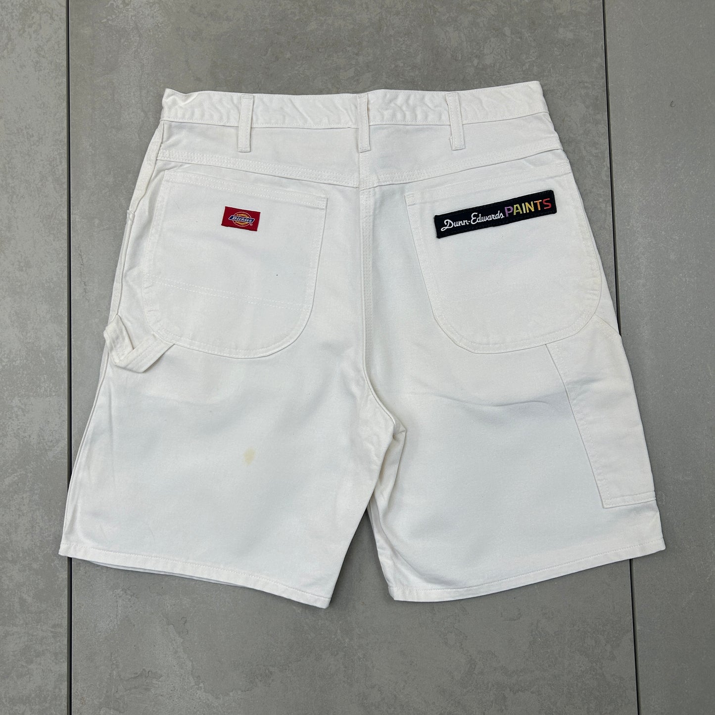 Vintage Dickies Workwear Carpenter White Baggy Shorts - 33